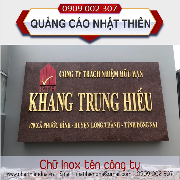 Chữ inox tên công ty - Thiết Kế Quảng Cáo Nhật Thiên - Công Ty TNHH Thiết Kế Quảng Cáo Nhật Thiên